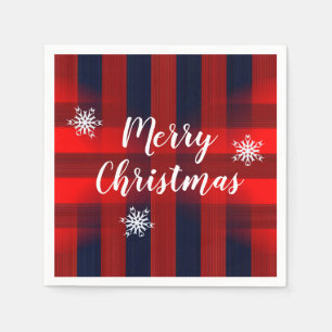 Red Bokeh Buffalo Christmas Napkin