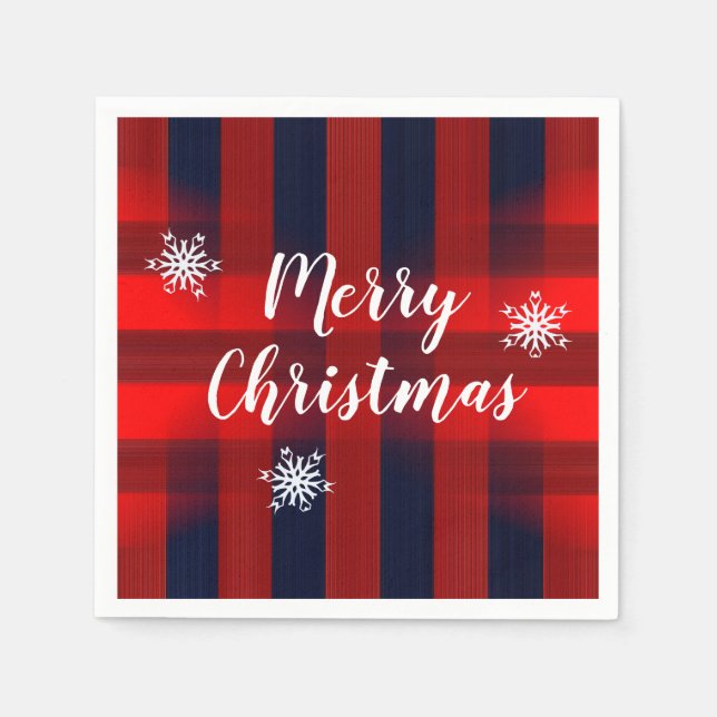 Red Bokeh Buffalo Christmas Napkin (Front)