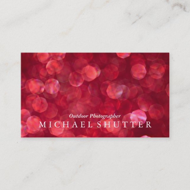 Red Bokeh Business Card (Front)