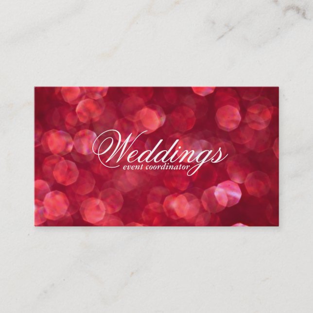 Red Bokeh Business Card (Front)