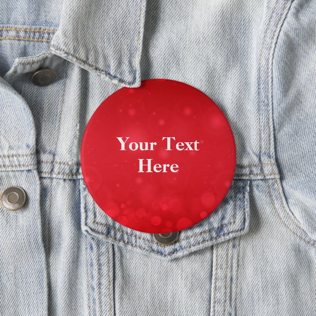 Red Bokeh Design, Template 10 Cm Round Badge (In Situ)