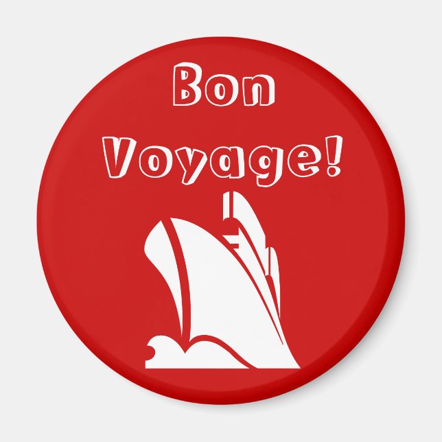 Red Bon Voyage Magnet (Front)