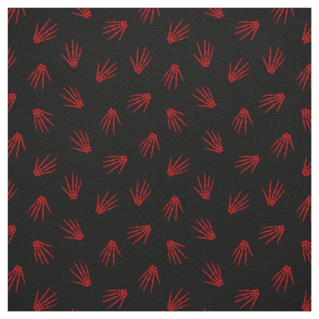 Red Bones Happy Halloween Modern Fabric (Swatch)