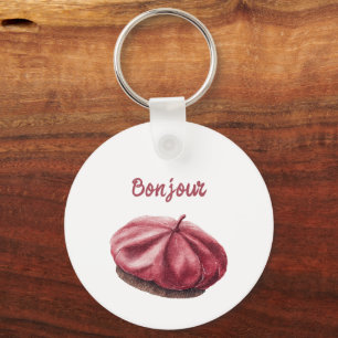 Red Bonjour Beret Key Ring