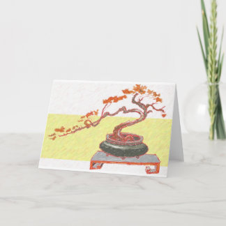 Red Bonsai Greetings Card