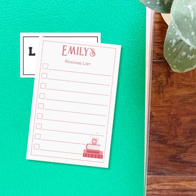 Red Books and Cup Reading List Post-It Notes (Creator Uploaded)