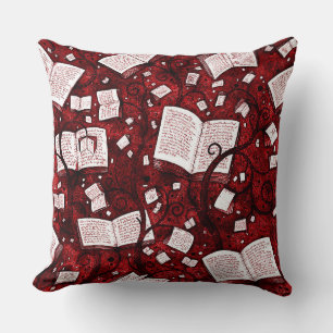 Red Books Background Cushion