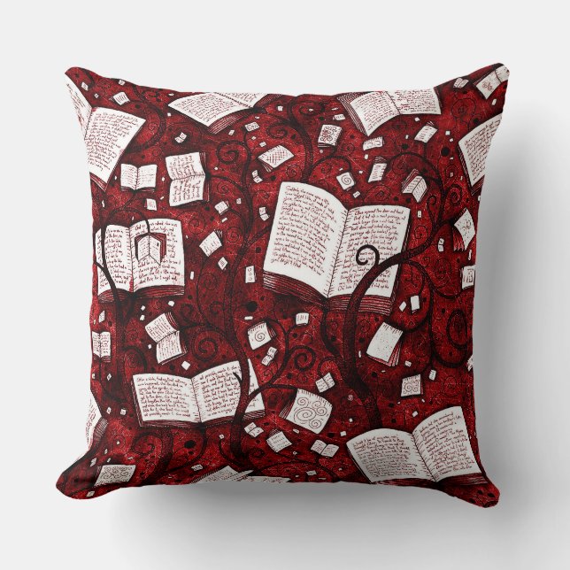 Red Books Background Cushion (Front)