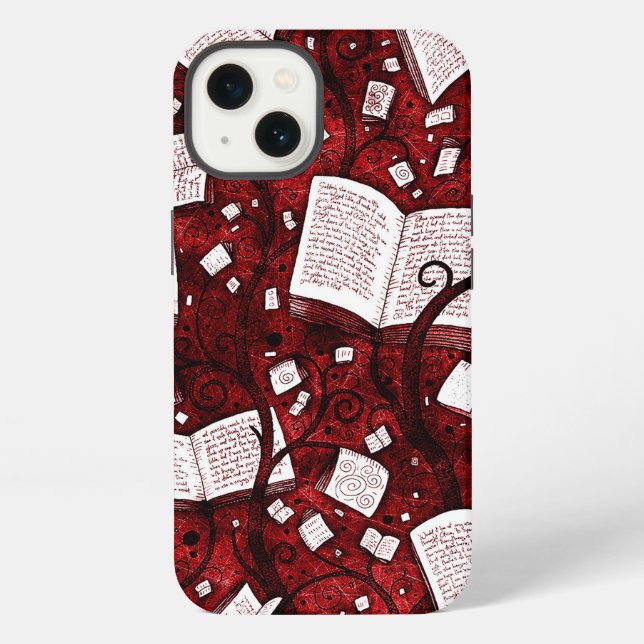 Red Books Background iPhone Case (Back)
