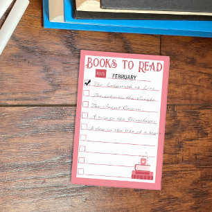 Red Books To Read List Post-It Notes