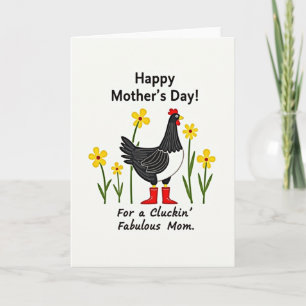Red Boot Mothers Day Hen Card