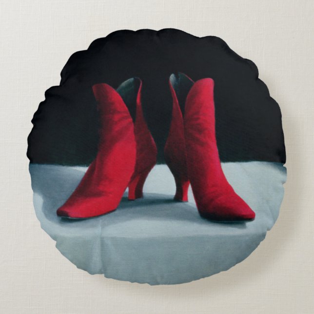 Red Boots 1995 Round Cushion (Front)