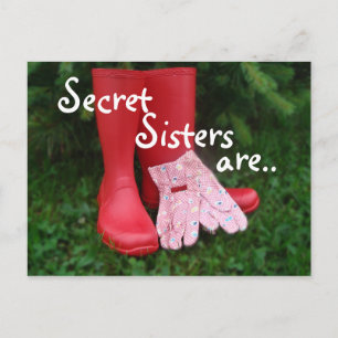 Red Boots Secret Sister Postcard - or any occasion