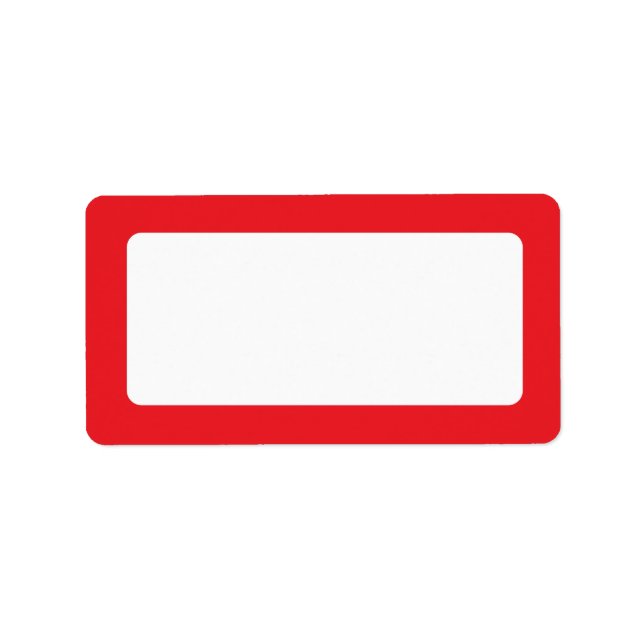 Red border blank label (Front)