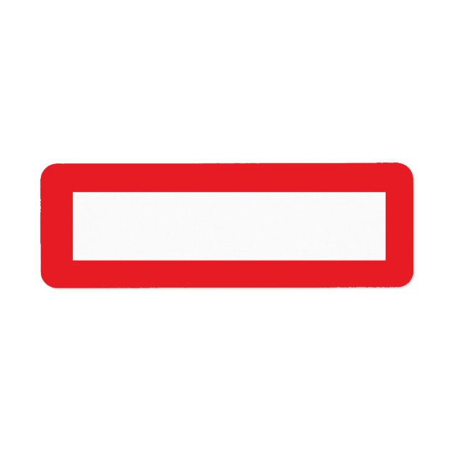 Red border blank return address label (Front)