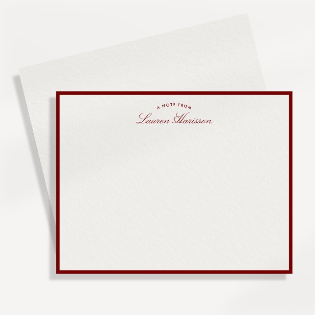 Red Border Elegant Modern Stationery Note Card (Creator Uploaded)