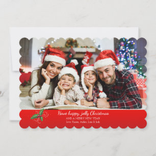 Red Border Holiday Photo Card