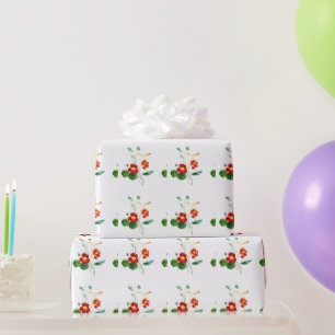 red botanical minimal vintage for her wrapping paper