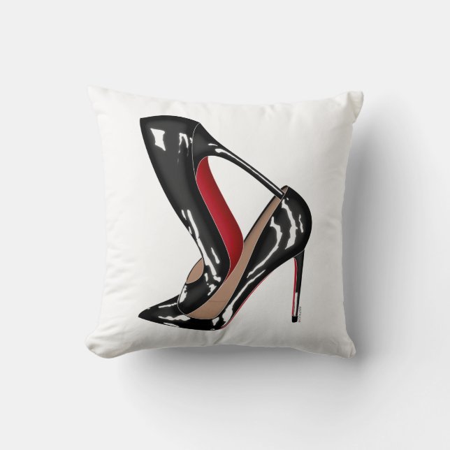 Red Bottoms stilettos shoes, black high heels Cushion (Front)