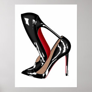 Red Bottoms stilettos shoes, black high heels Poster