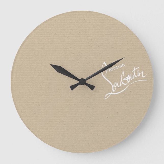 Red Bottoms Stilettos shoes heels kraft box Large Clock (Front)