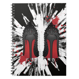 Red Bottoms Stilettos shoes heels spatters & drips Notebook