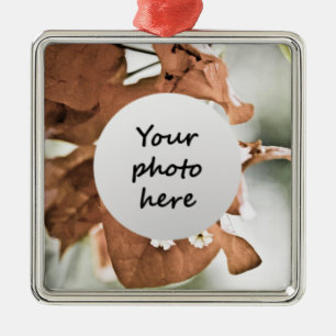 Red Bougainvillea Metal Ornament