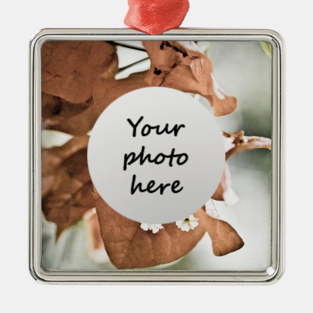Red Bougainvillea Metal Ornament (Front)
