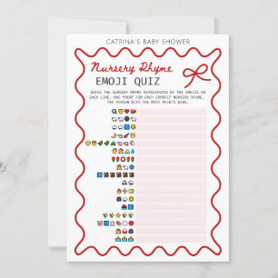 Red Bow Baby Shower - Editable Name, 5x7 Invitation