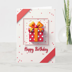 Red Bow Birthday Celebration Card