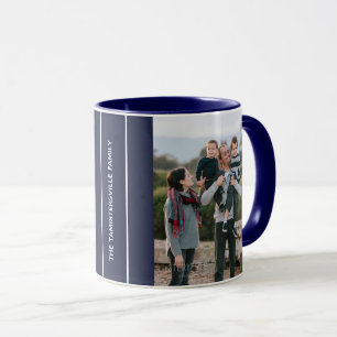 Red Bow Blue Merry Christmas   Photo Coffee Mug
