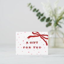 Red Bow Business Christmas gift certificate 