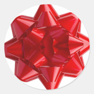 Red bow Christmas Classic Round Sticker