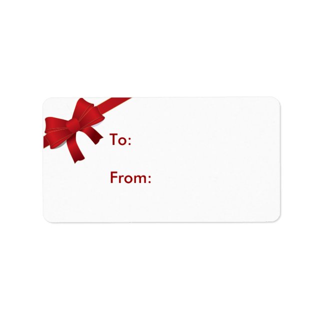 Red Bow Christmas Gift Tag (Front)