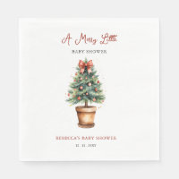 Red Bow Christmas Tree Merry Little Baby Shower