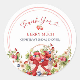 Red Bow Coquette Berry in Love Thank You Sticker