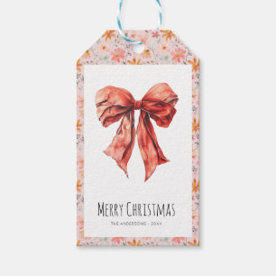Red Bow Coquette Minimalist Christmas Gift Tags