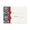 Red Bow Damask Wedding Placecards