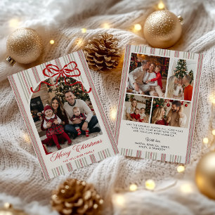 Red Bow Family Photo Christmas Holiday Card