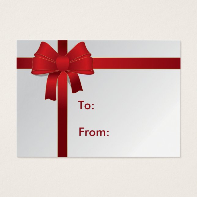 Red Bow Gift Tag (Front)