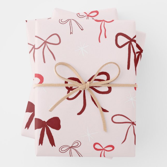 Red Bow Gift Wrapping Paper (In situ)