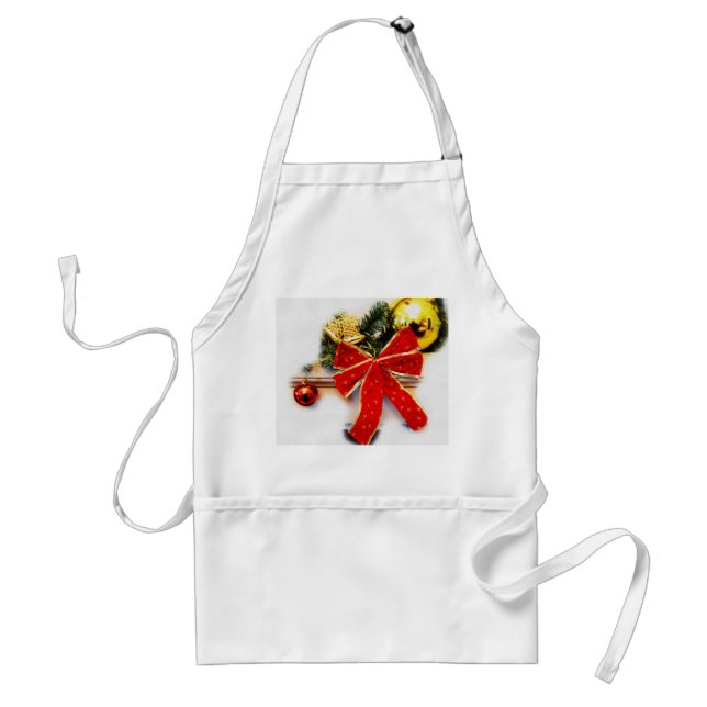 Red bow happy Christmas Standard Apron (Front)