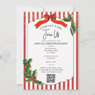 Red Bow Holiday Company Christmas Work Party Invitation
