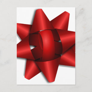 red bow holiday gift ribbon party shower office postcard