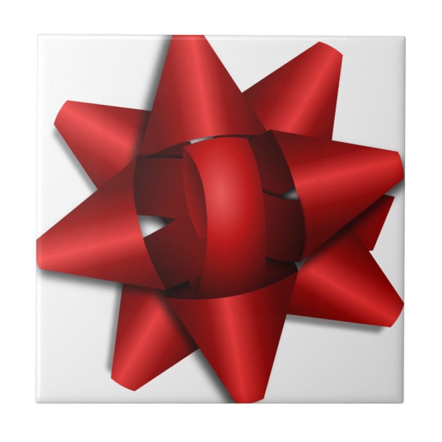 red bow holiday gift ribbon party shower office tile (Front)