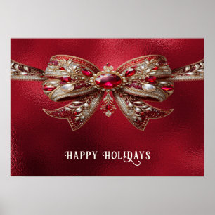 Red Bow Holiday Poster