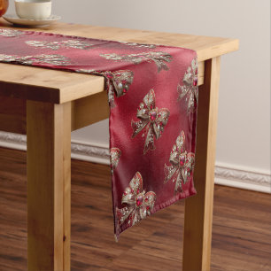 Red Bow Holiday Table Runner