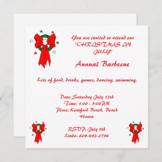 Red Bow -Invitation Invitation