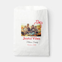 Red bow joyful Vibes add family name photo christm
