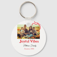Red bow joyful Vibes add family name photo christm